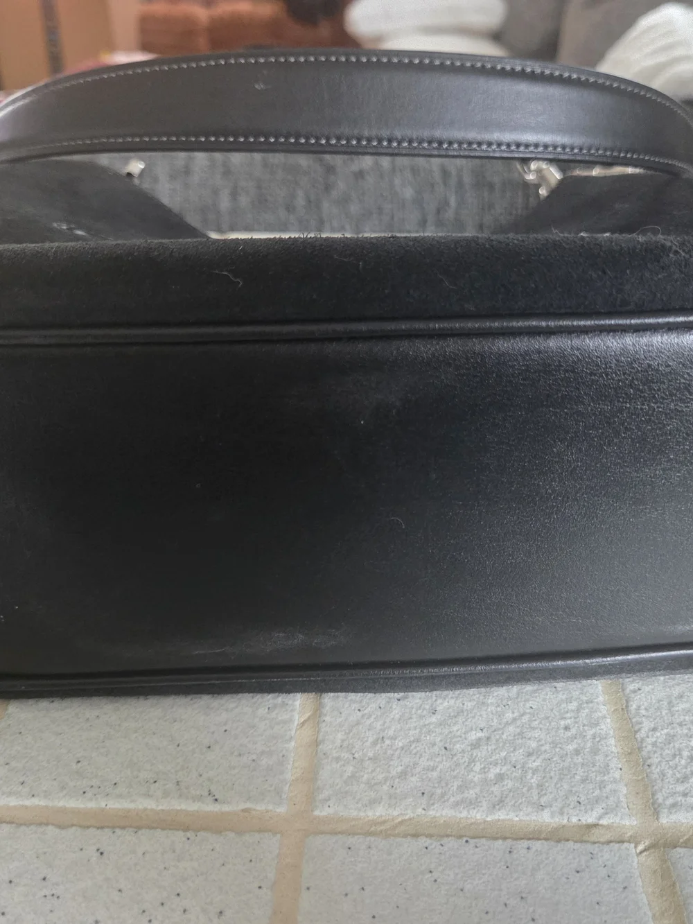 Coach Black Suede Shoulder Bag with Silver Logo